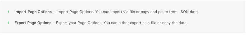 Import / Export Tab