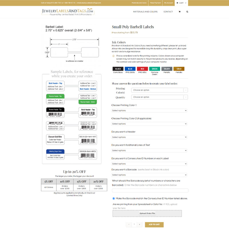 Jewelry Labels and Tags - Creating Custom Label Orders