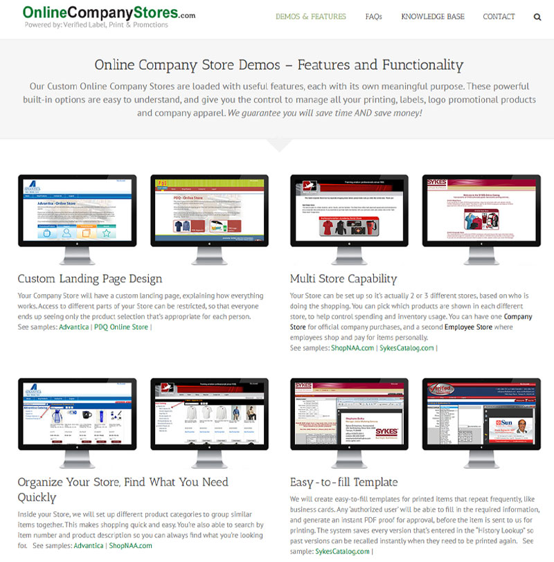 Online Company Stores Platform Features
